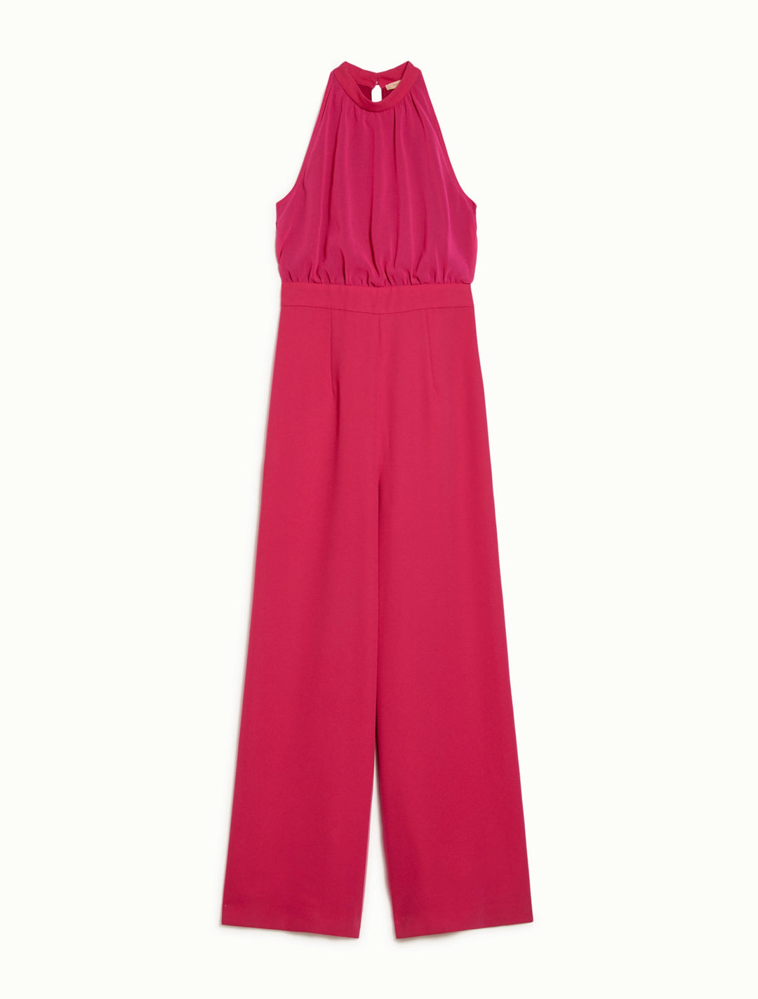 PennyBlack Envers Satin and Georgette Jumpsuit in Fuchsia – back view
