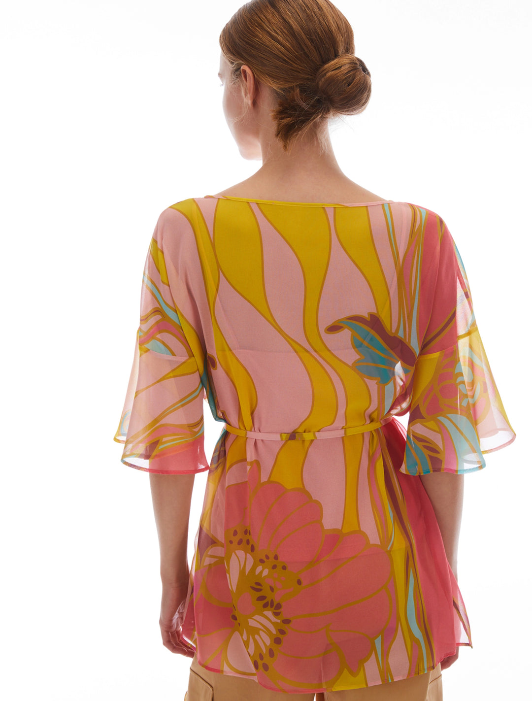 PennyBlack Jungle Flower Top Lacuna in Coral – alternate view