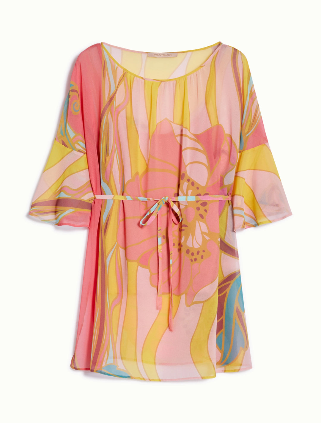 PennyBlack Jungle Flower Top Lacuna in Coral – back view