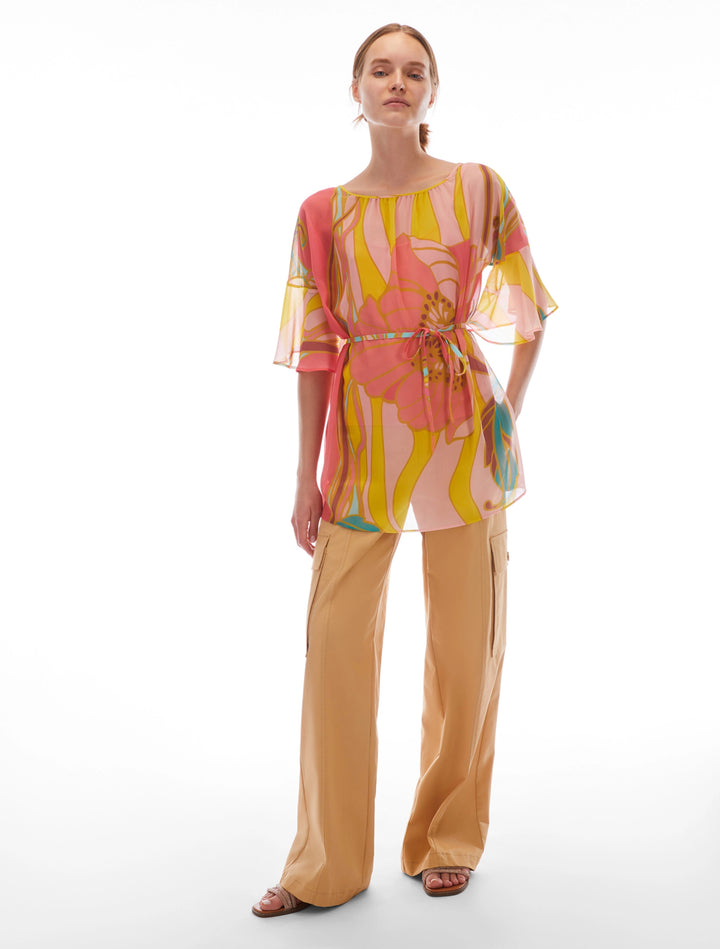 PennyBlack Jungle Flower Top Lacuna in Coral – detail view