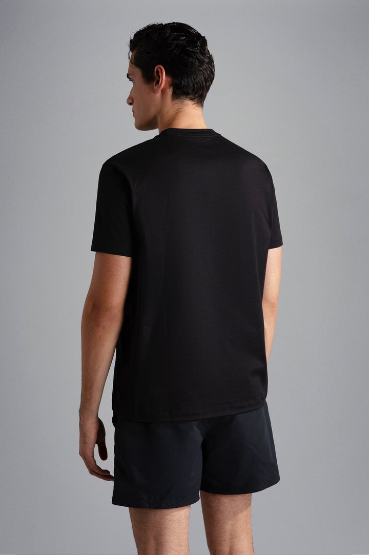 Paul &amp; Shark Cotton Jersey T-shirt with Prints in Black – lifestyle view