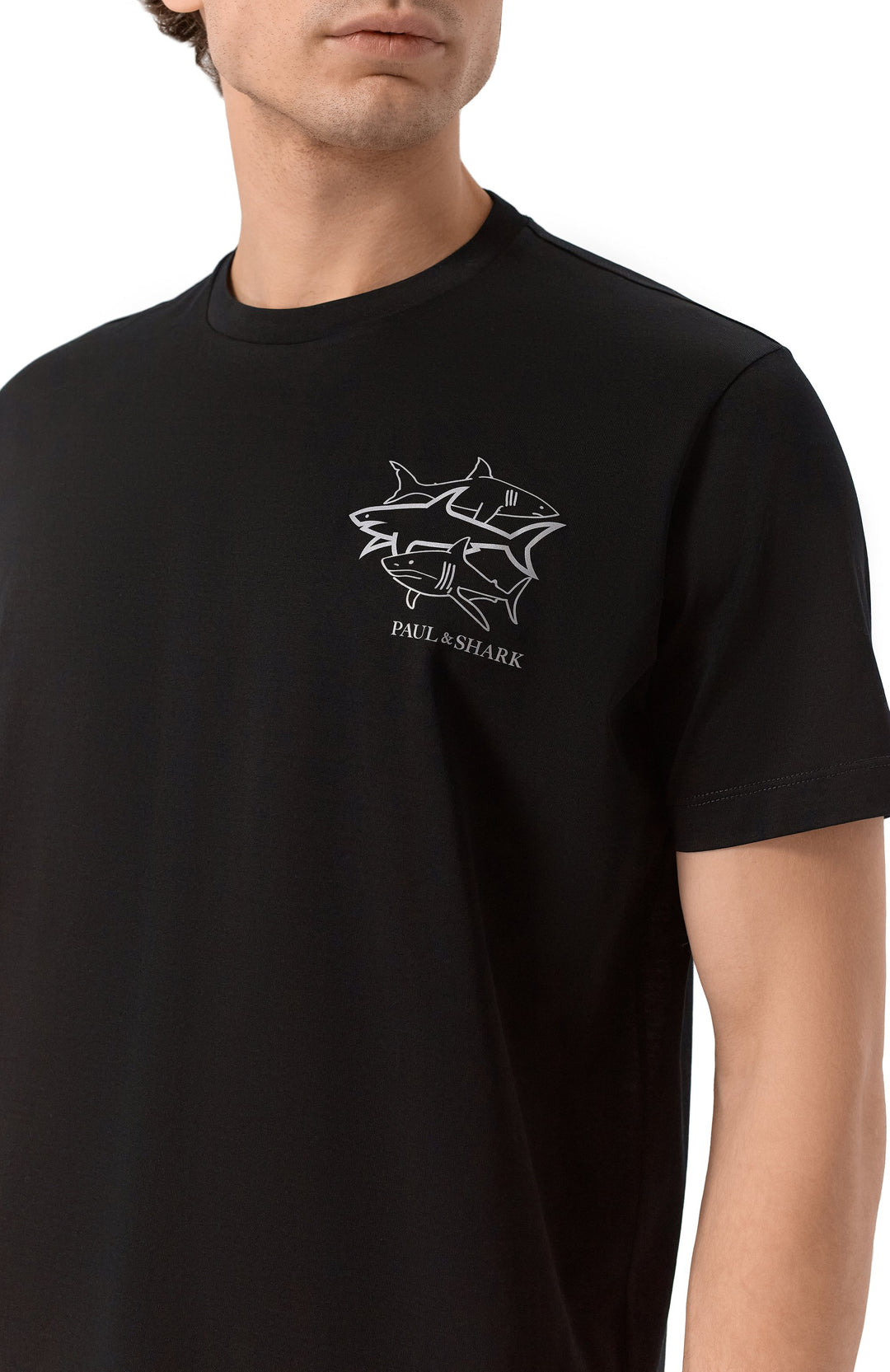 Paul & Shark Double Mercerised Cotton Jersey T-shirt | Black
