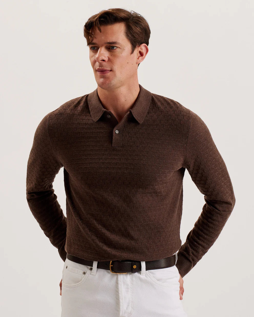 Ted Baker Keiith Gürtel aus Leder mit Kaviar-Struktur: Brown Chocolate – alternative Ansicht