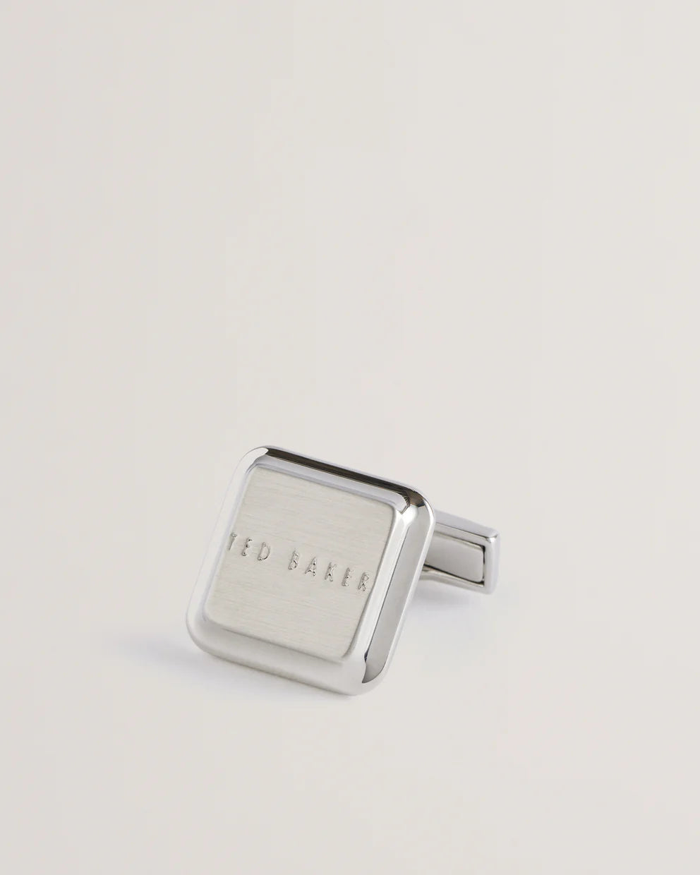 Ted Baker Tedly Manschettenknöpfe mit Markenlogo: Silber – Rückansicht