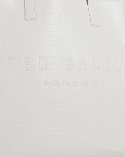 Ted Baker Croccon Μεγάλη Τσάντα με Κροκ Λεπτομέρεια | Εκρού