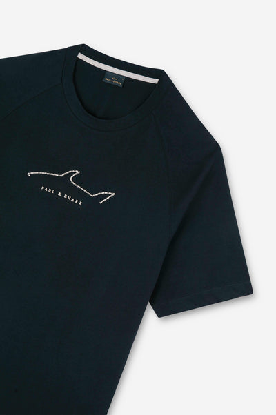 Paul & Shark Embroidered Fin Cotton Jersey T-shirt | Black