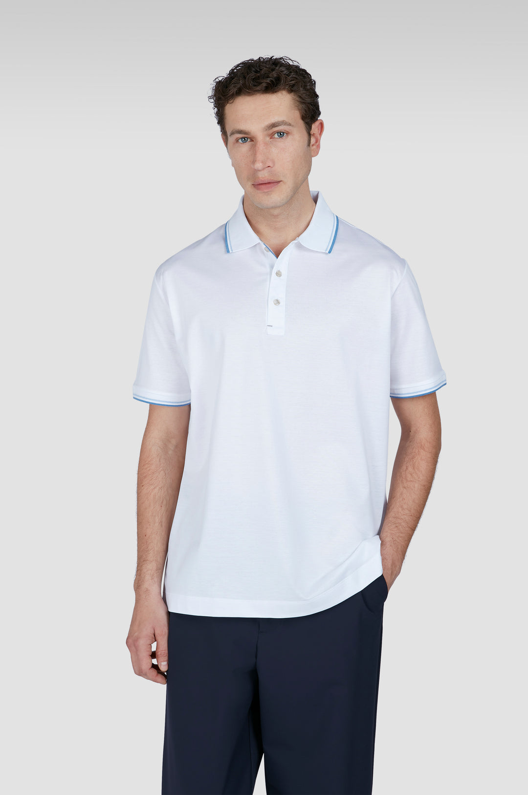 Paul & Shark Double Mercerised Jersey Cotton Polo Shirt | White