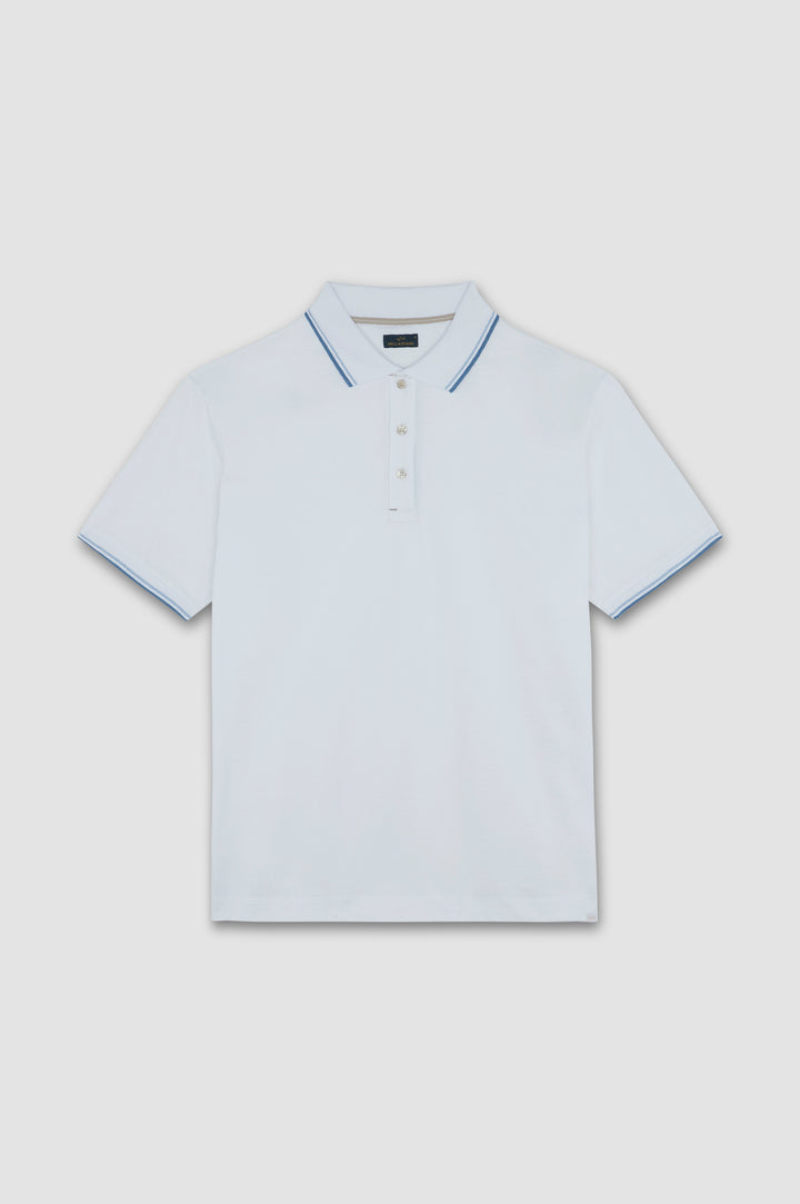 Paul & Shark Double Mercerised Jersey Cotton Polo Shirt | White