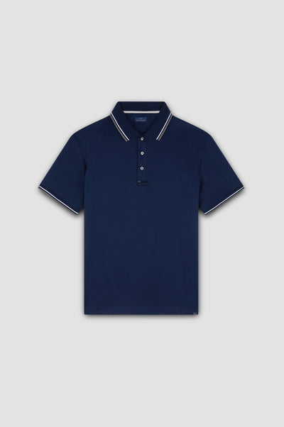 Paul & Shark Double Mercerised Jersey Cotton Polo Shirt | Navy