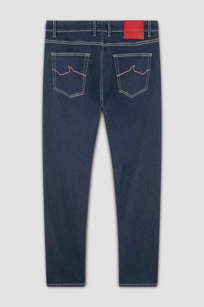 Paul & Shark Red Rivet Giza Cotton Stretch Jeans | Blue