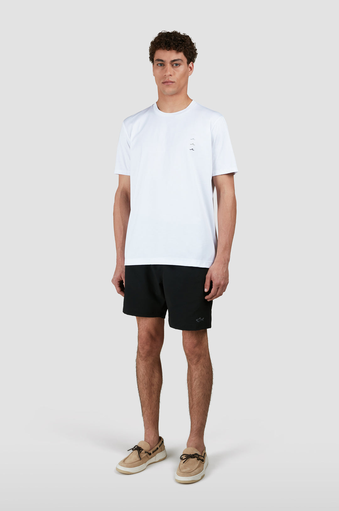 Paul & Shark Portofino Seersucker Swimshorts with Reflective Shark | Black