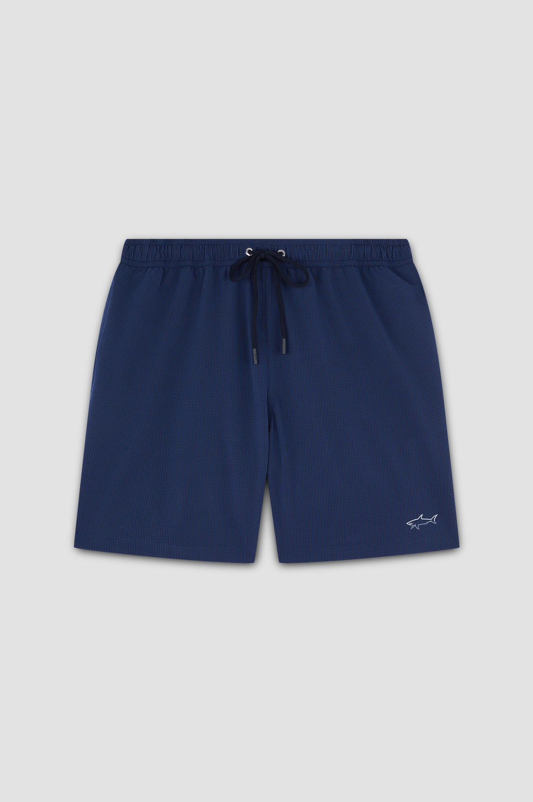 Paul & Shark Portofino Seersucker Swimshorts with Reflective Shark | Navy