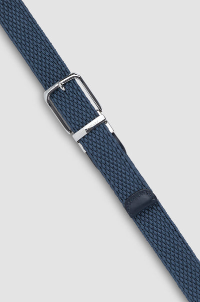 Paul & Shark Elastic Reversible Striped Belt | Navy