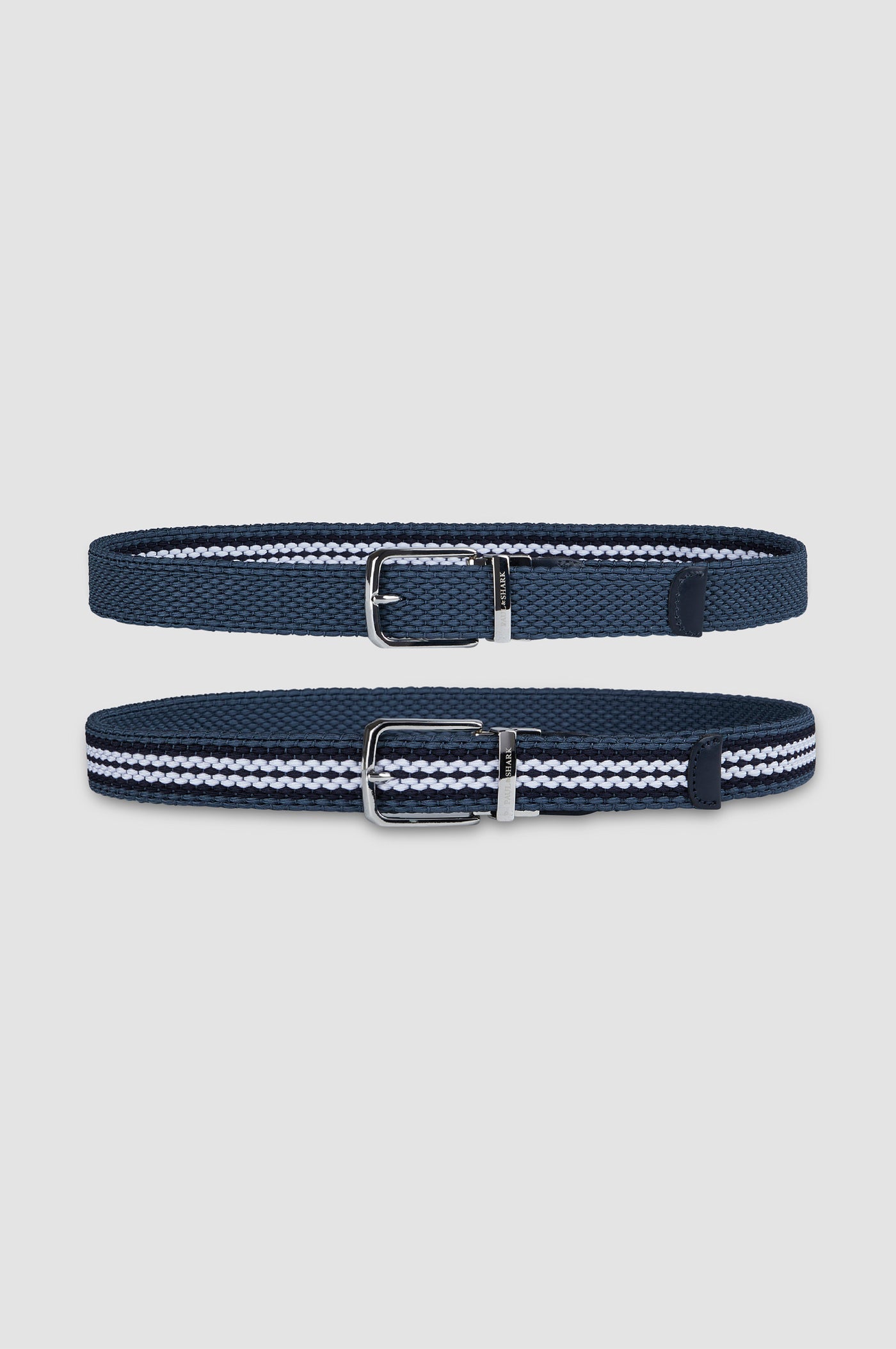 Paul & Shark Elastic Reversible Striped Belt | Navy