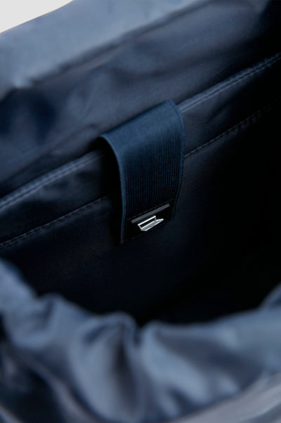 Paul & Shark Utility Nylon Backpack with Leather Trim | Navy