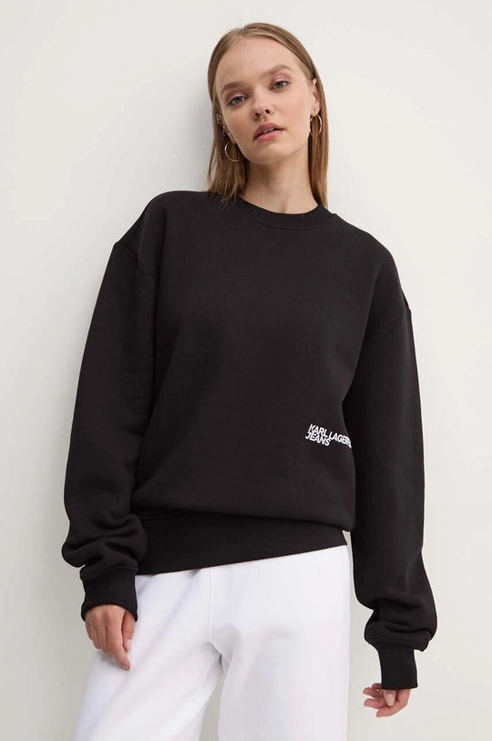 Karl Lagerfeld Sweatshirt aus Baumwolle in lockerer Passform: Schwarz – Produktansicht