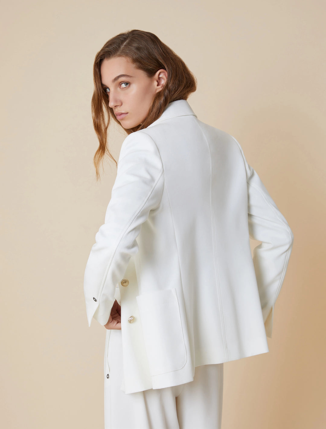 Veste PennyBlack à double boutonnage en sergé Gargano: Ivoire – autre vue