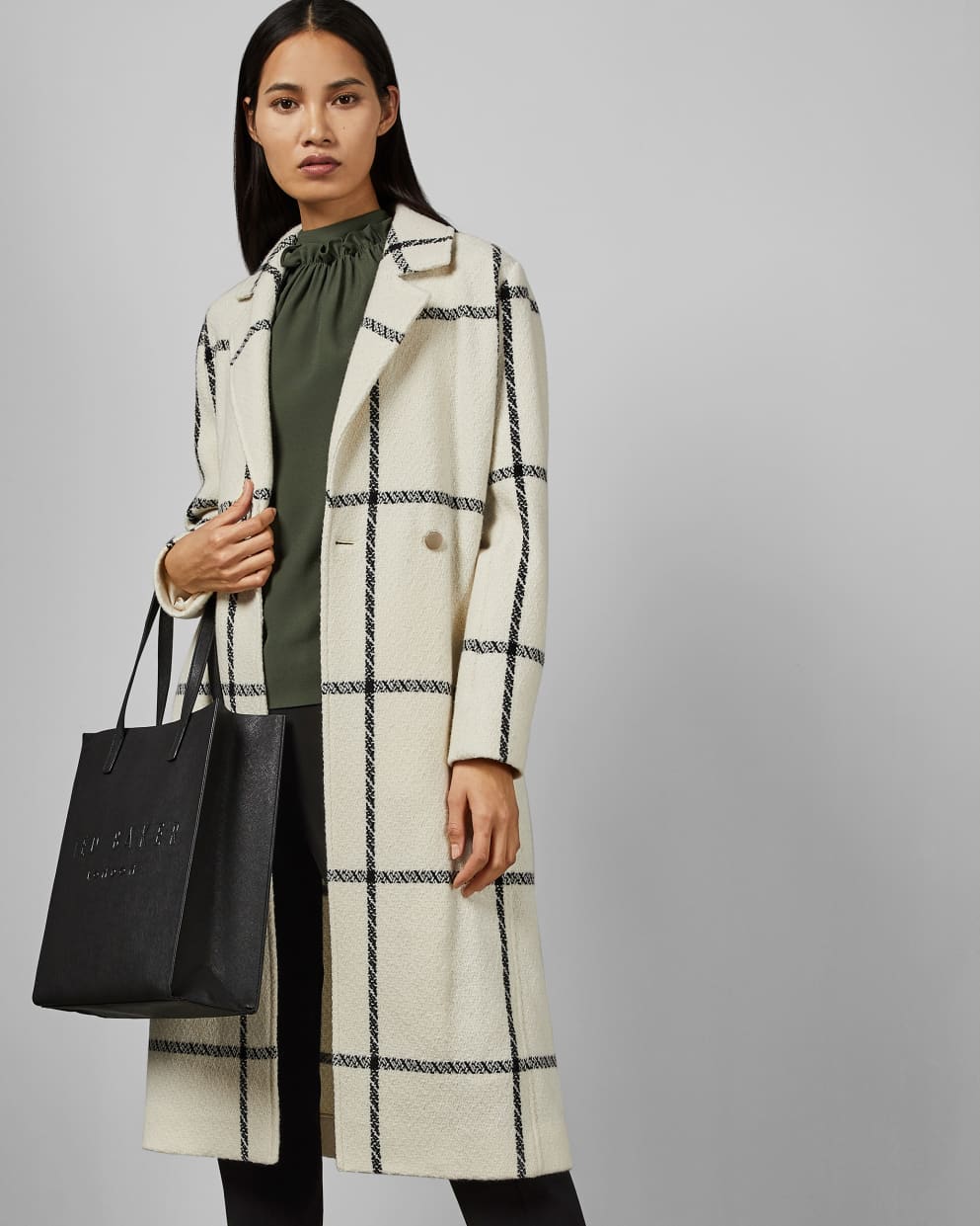 Borsa Ted Baker Soocon Large Crosshatch Icon: Nero – vista alternativa