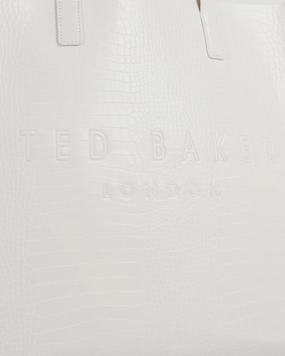 Ted Baker Croccon Μεγάλη Τσάντα με Κροκ Λεπτομέρεια: Εκρού – εναλλακτική όψη