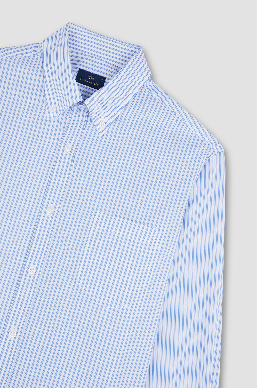 Chemise en popeline de coton Paul &amp; Shark: Bleu/Blanc – autre vue