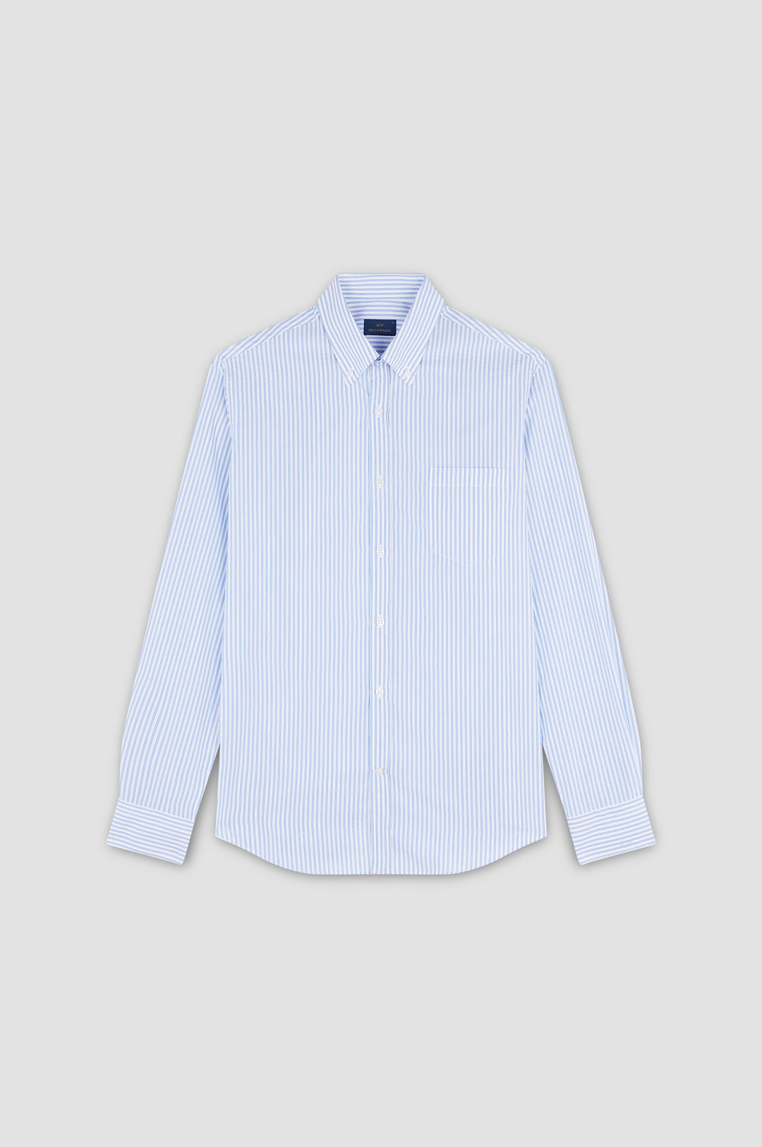 Chemise en popeline de coton Paul &amp; Shark: Bleu/Blanc – autre vue