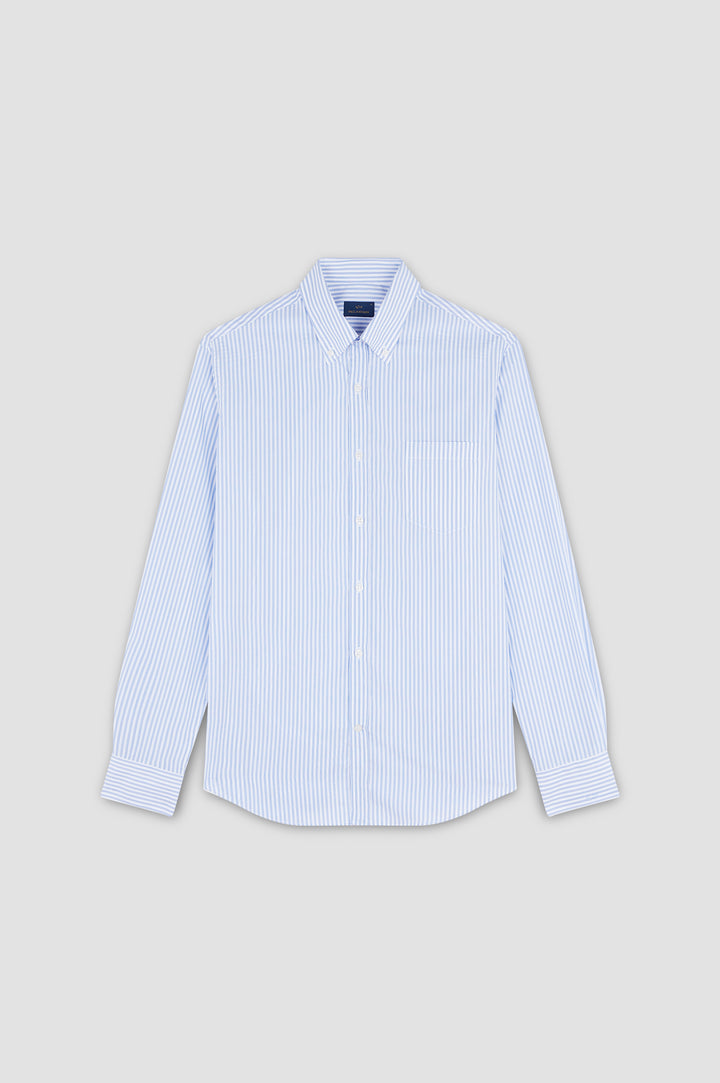 Chemise en popeline de coton Paul &amp; Shark: Bleu/Blanc – autre vue
