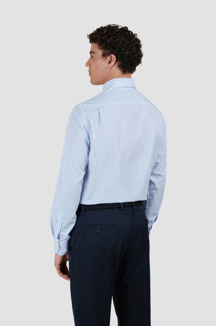 Chemise en popeline de coton Paul &amp; Shark: Bleu/Blanc – autre vue