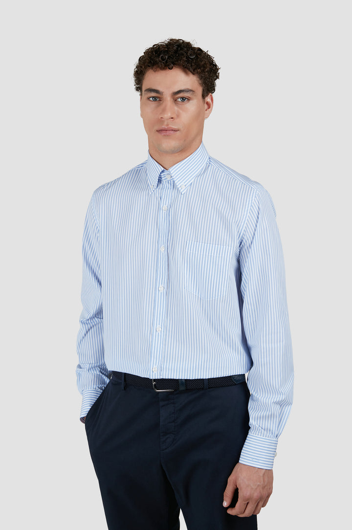 Chemise en popeline de coton Paul &amp; Shark: Bleu/Blanc