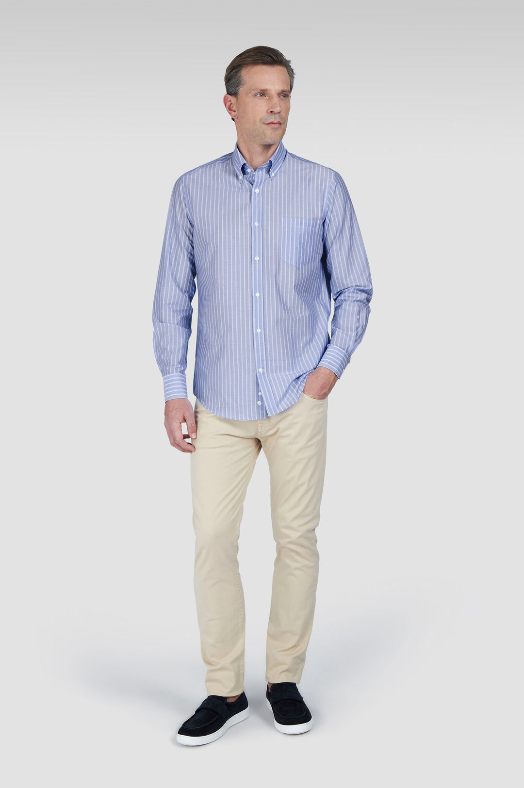 Chemise « Summer Breeze » en coton Paul &amp; Shark: Bleu clair – vue de côté