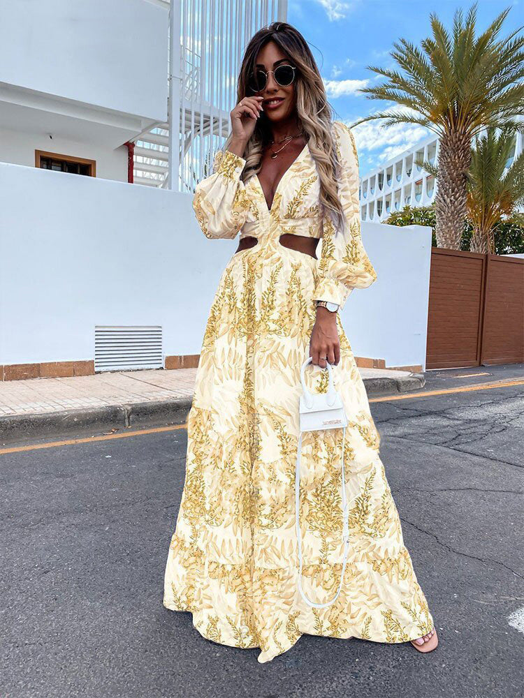 Vestido largo elegante «Never Needy»: Amarillo