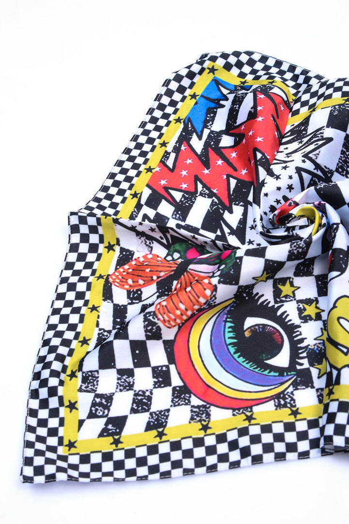 Bufanda a cuadros «Never Needy»: Multicolor/Blanca – vista alternativa