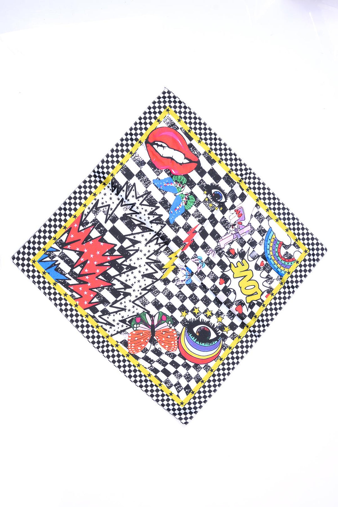 Bufanda a cuadros «Never Needy»: Multicolor/Blanca – vista alternativa