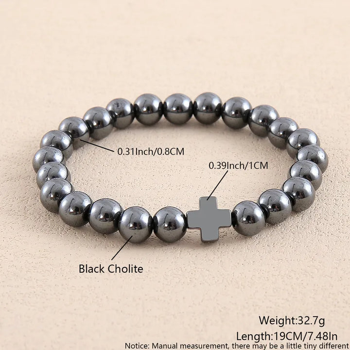 Pulsera de piedra natural «Never Needy Cross»: Plata – vista alternativa