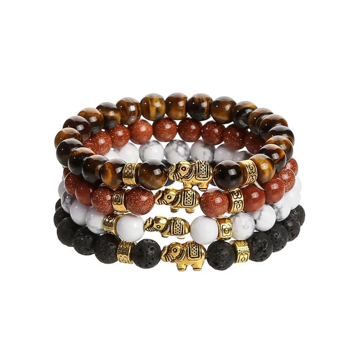 Bracciale con elefante in pietra vulcanica "Never Needy": Bianco – vista alternativa