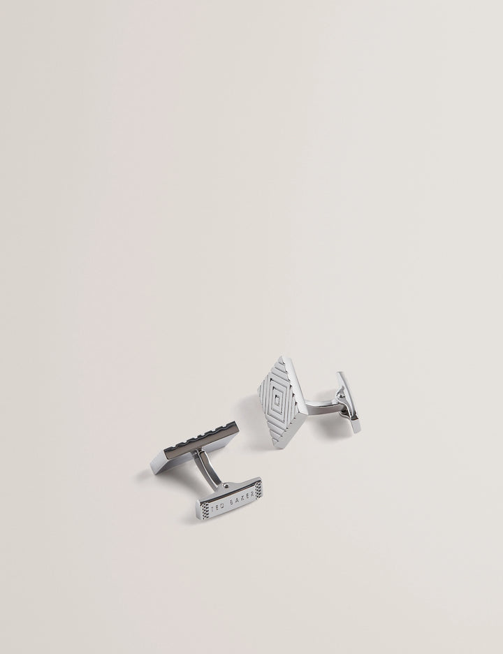 Ted Baker Diamond Engraving Cufflinks in Silver – detail view