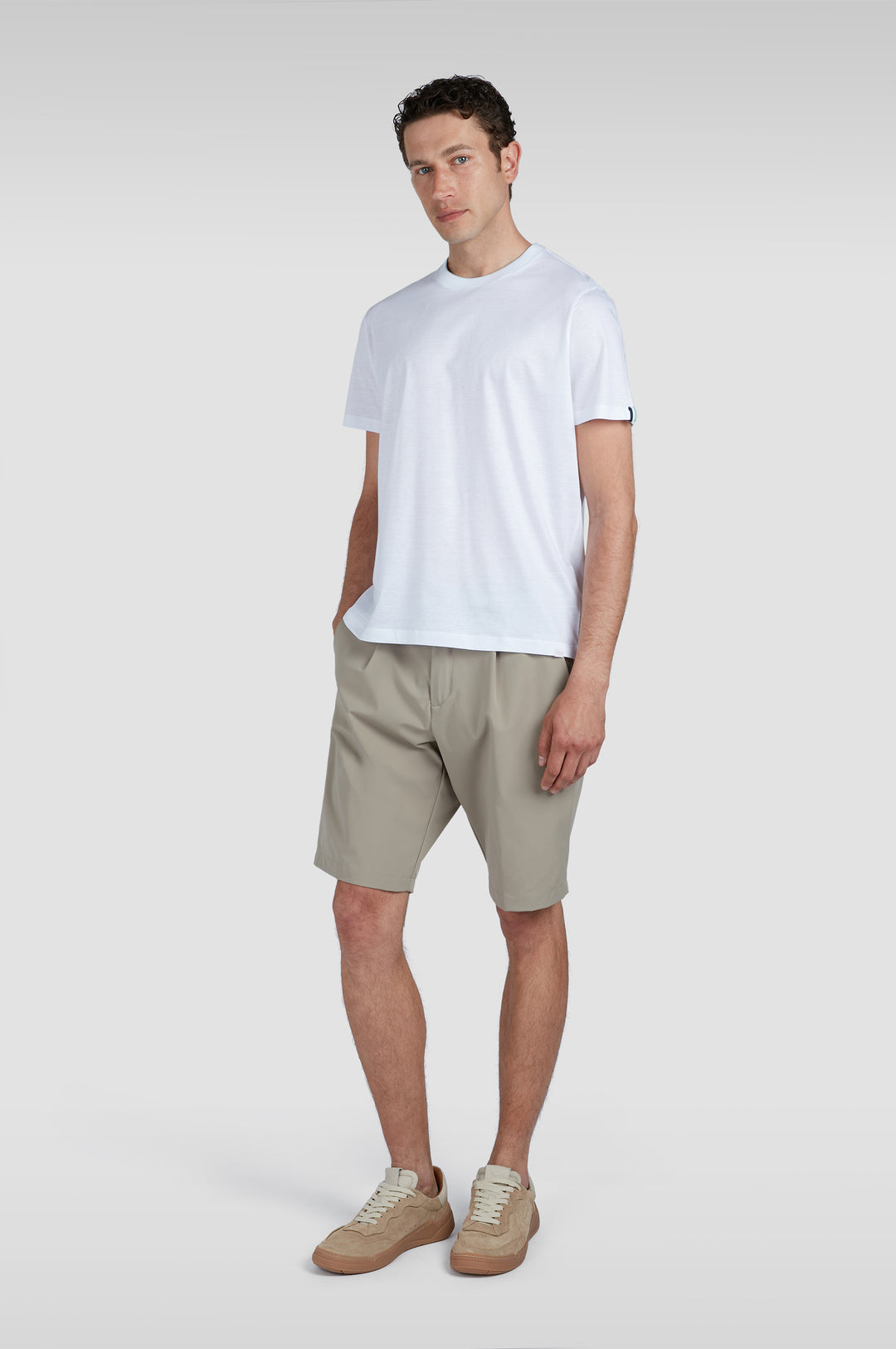 Paul &amp; Shark XSoft Cotton Lyocell T-shirt in White – lifestyle view
