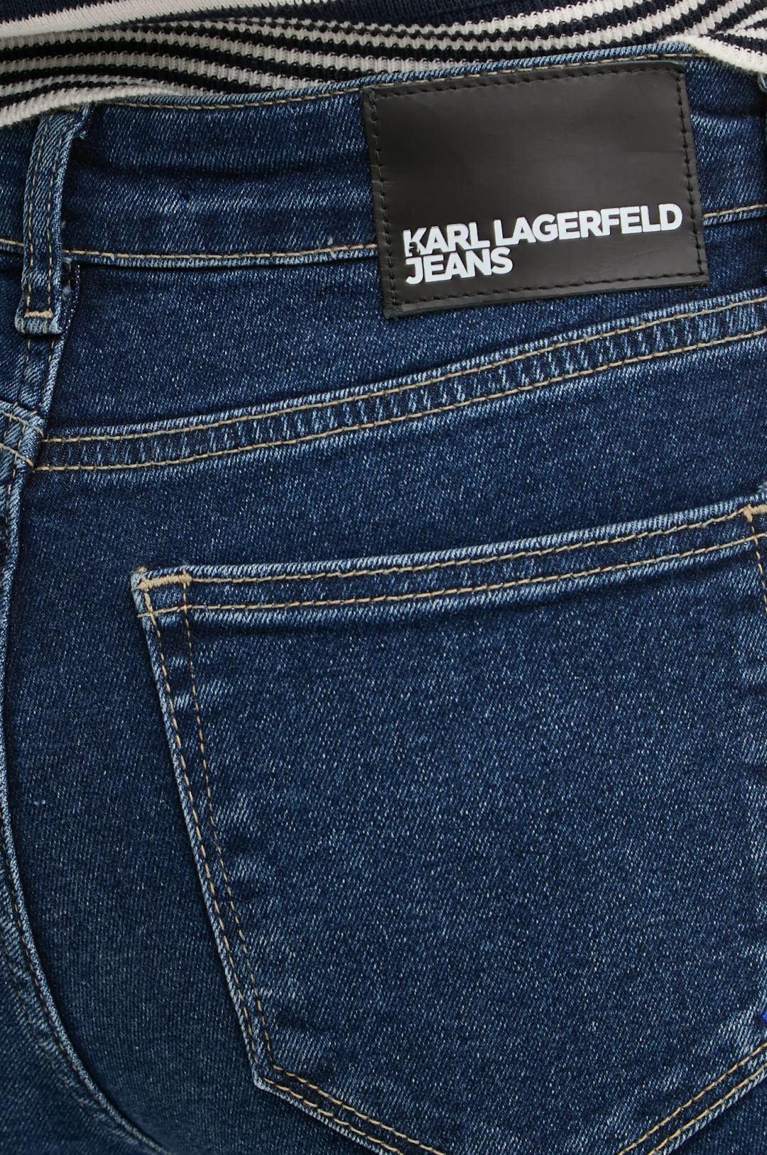Jean skinny pour femme Karl Lagerfeld: Bleu foncé délavé – vue de côté