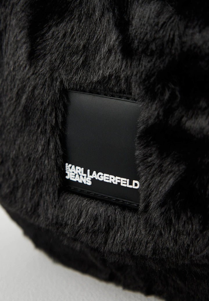 Karl Lagerfeld Satteltasche aus Kunstfell: Schwarz – alternative Ansicht