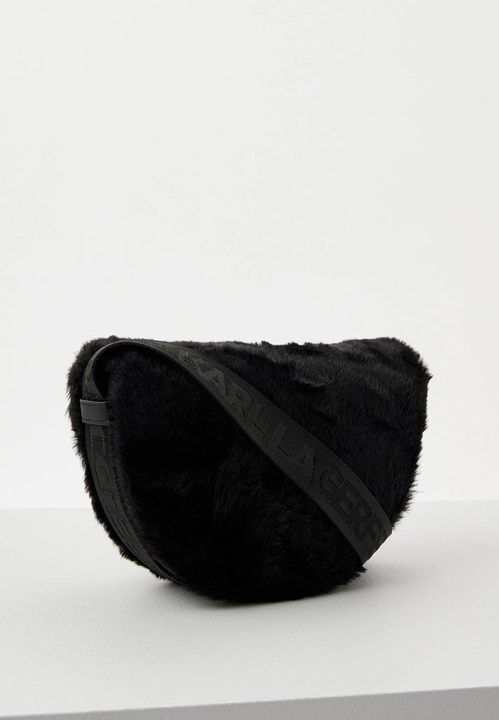 Karl Lagerfeld Satteltasche aus Kunstfell: Schwarz – alternative Ansicht