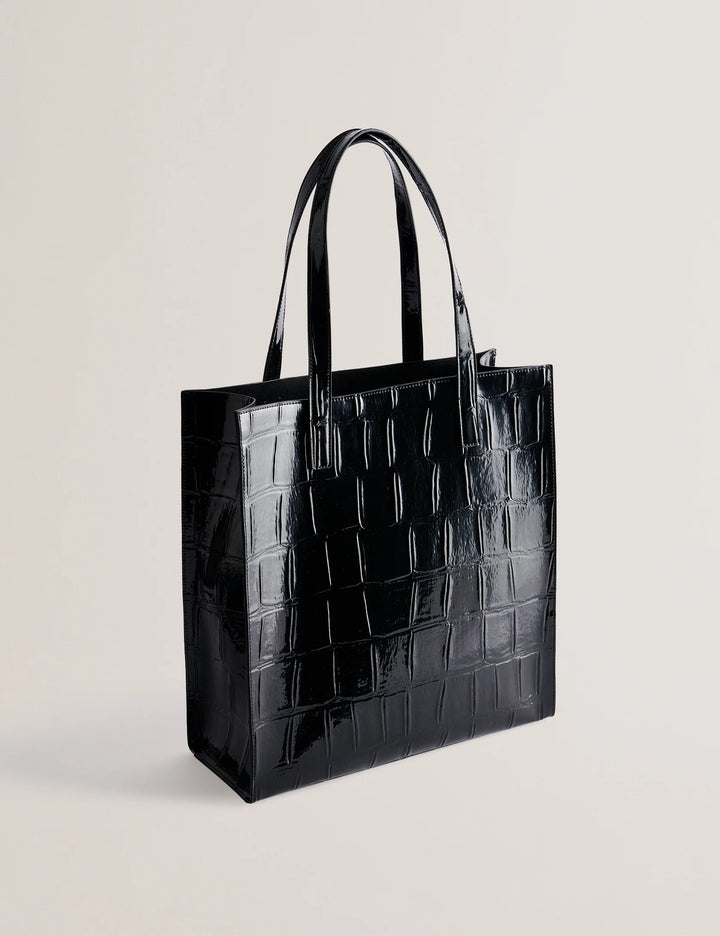 Borsa Icon di Ted Baker con texture in pelle di: Nero corvino – vista alternativa