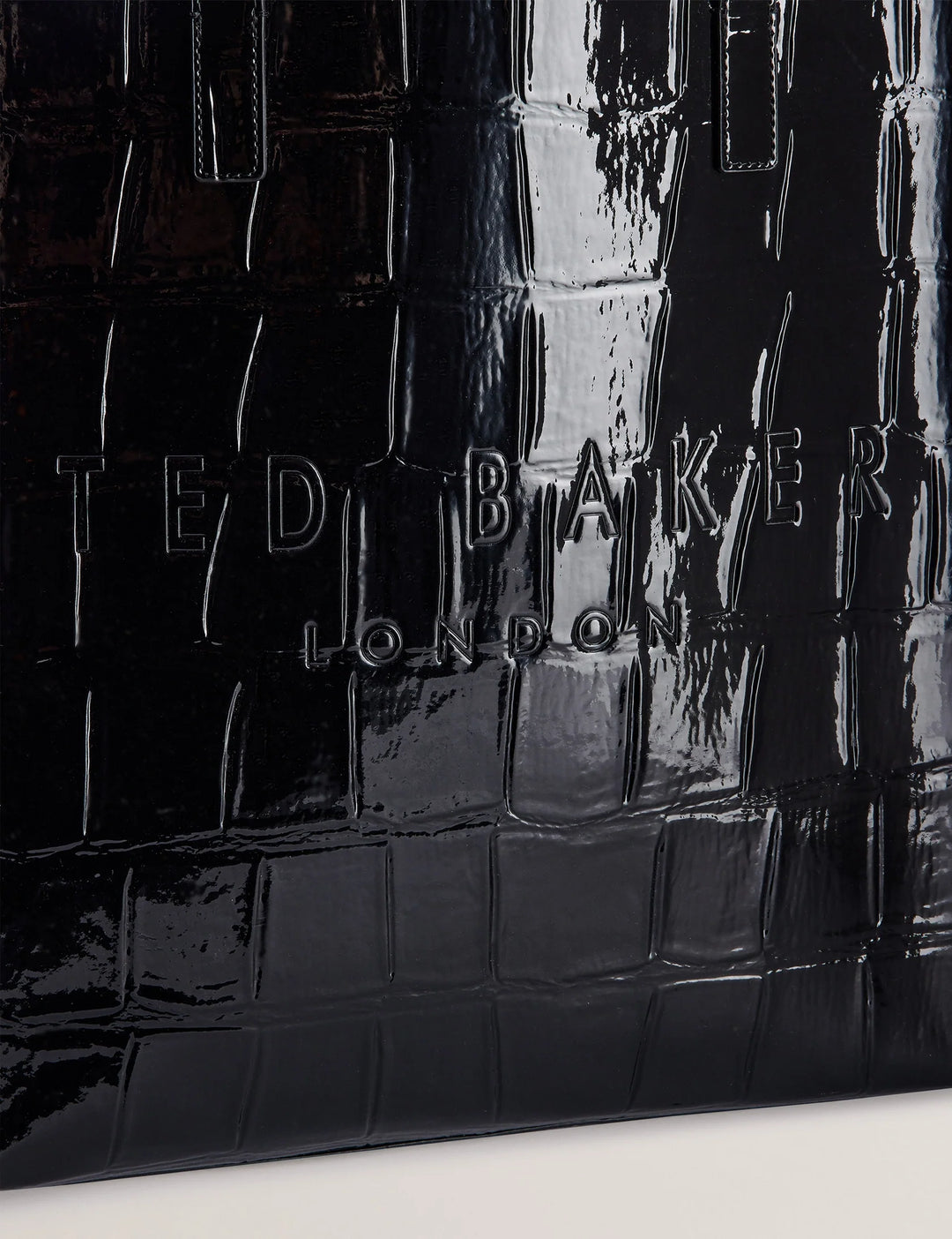 Borsa Icon di Ted Baker con texture in pelle di: Nero corvino – vista alternativa