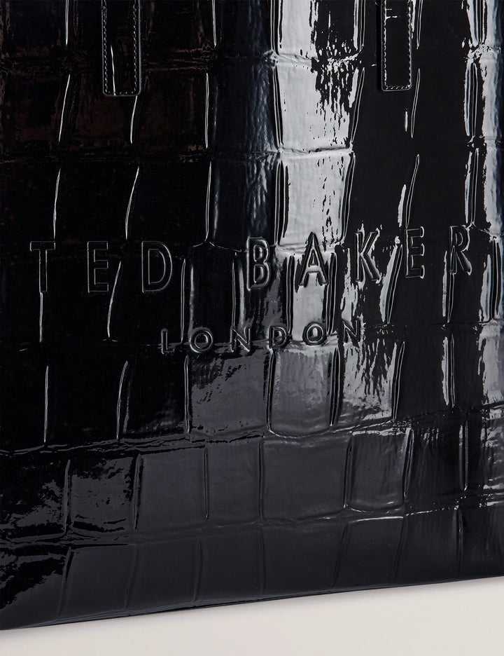 Borsa Icon di Ted Baker con texture in pelle di: Nero corvino – vista alternativa