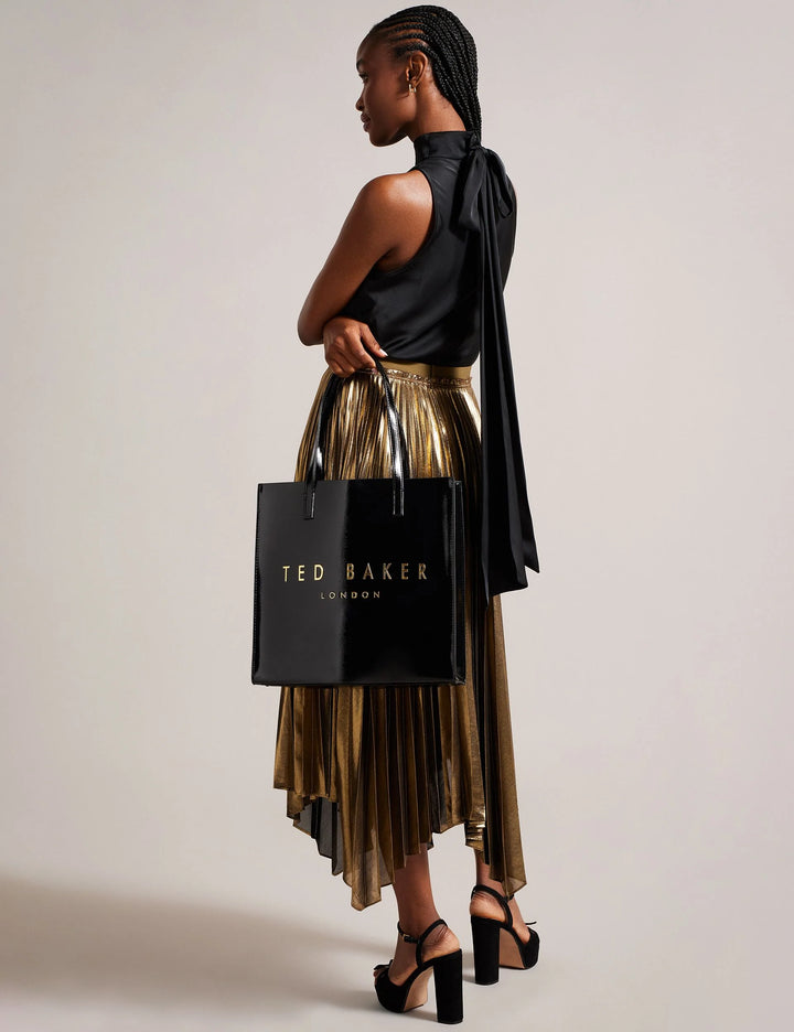 Ted Baker Crinkon – Große Icon-Tasche aus geknittertem: Schwarz – alternative Ansicht