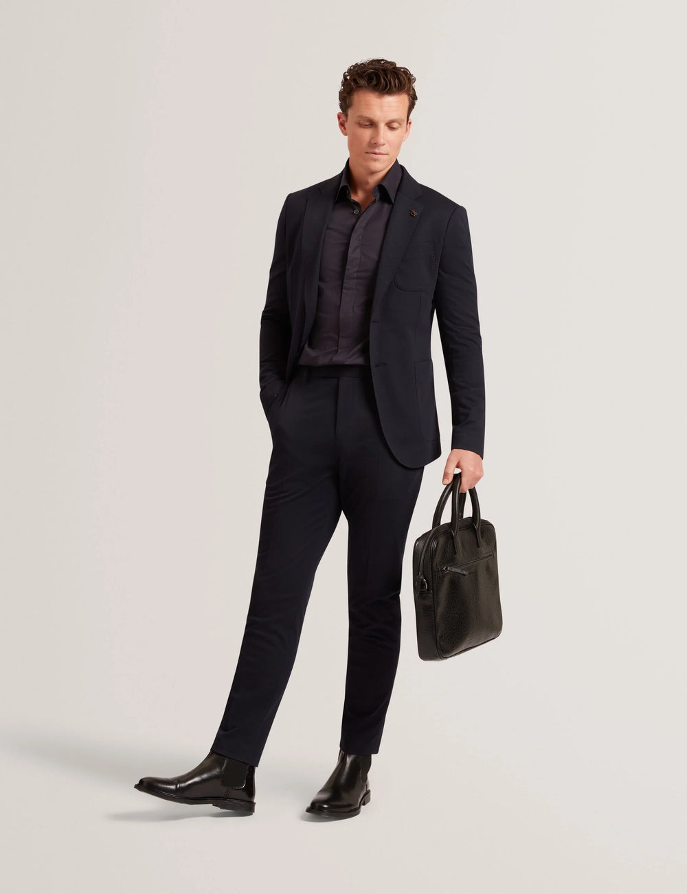 Camicia in twill elegante Ted Baker Tibor, vestibilità regolare: Blu – vista alternativa