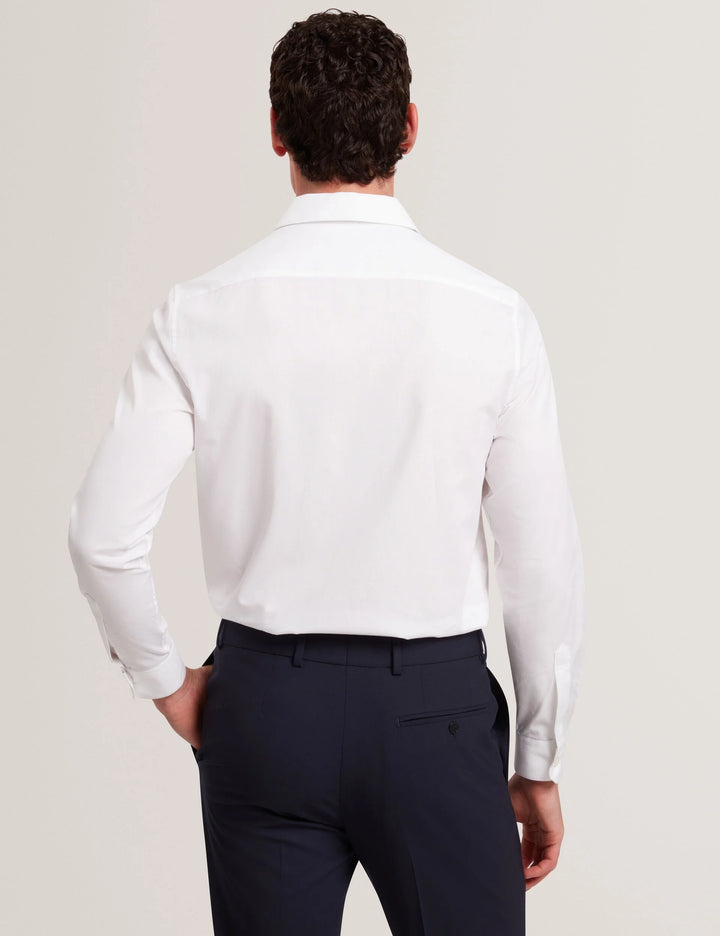 Πουκάμισο Ted Baker Tibor με κανονική εφαρμογή από κομψό τβίλ: Λευκό – εναλλακτική όψη