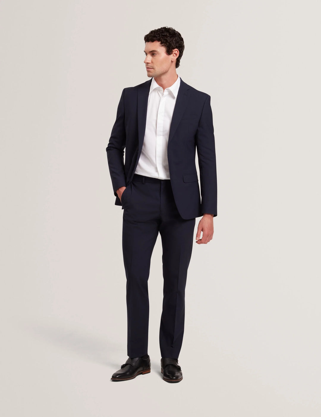 Πουκάμισο Ted Baker Tibor με κανονική εφαρμογή από κομψό τβίλ: Λευκό – εναλλακτική όψη