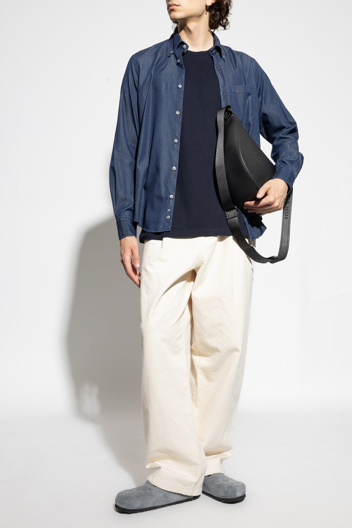 Camicia in denim leggero X-Soft in cotone Giza di Paul &amp; Shark: Blu navy – vista alternativa