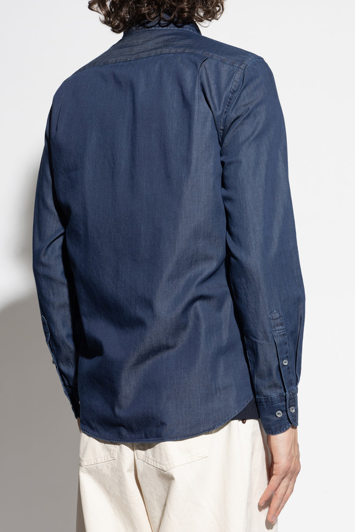 Camicia in denim leggero X-Soft in cotone Giza di Paul &amp; Shark: Blu navy – vista alternativa