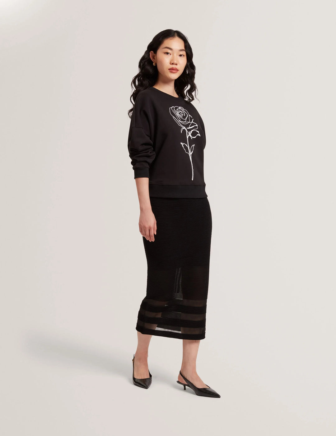 Falda lápiz de punto Cairie de Ted Baker con paneles invisibles – vista alternativa