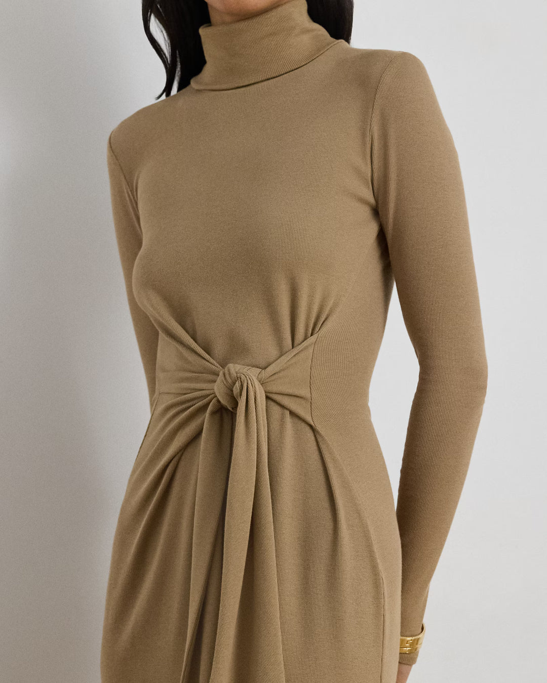 Robe à col roulé et nouée sur le devant Lauren Ralph Lauren: Camel – autre vue